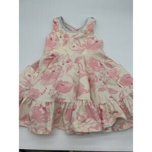 SweetHoney Floral Dress 2T Pink Cream Ruffle Twirl Cotton Stretch Toddler